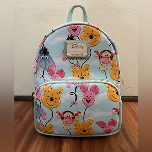 NWOT Loungefly Disney Winnie the Pooh and friends balloon AOP backpack